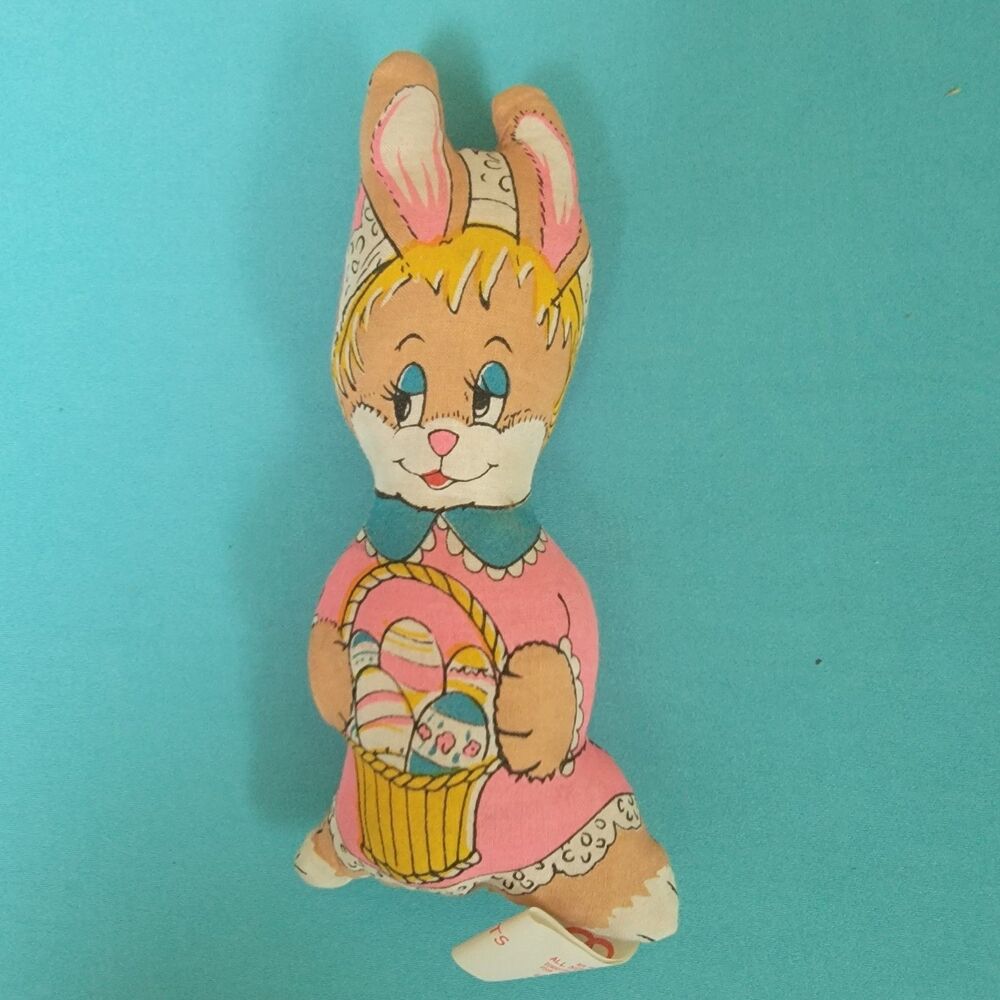 Vintage Easter Unlimited Pink Bunny Rabbit Plush Taiwan Stuffed Animal Pets 9"